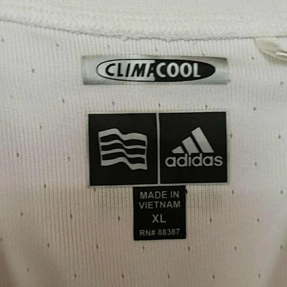 Adidas Shirt Mens XL White ClimaCool Short Sleeve Mock Neck Athletic Tee Top